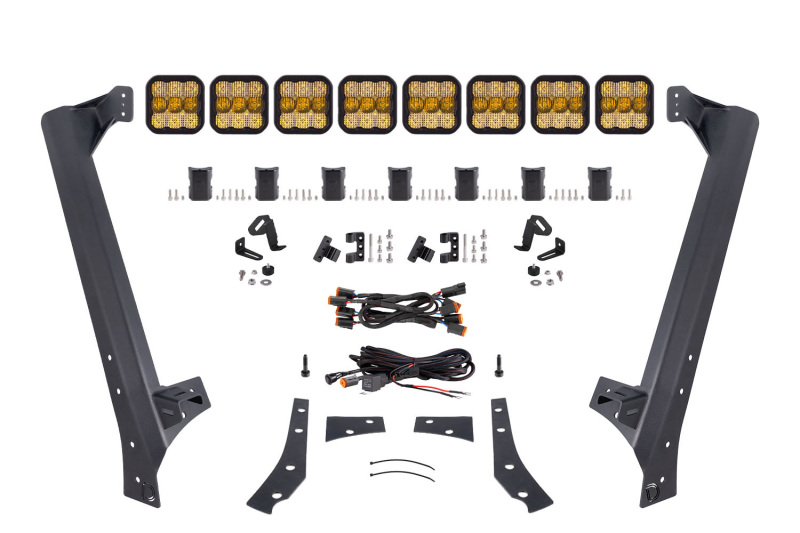Diode Dynamics Jeep JK SS5 Sport CrossLink Windshield - Yellow Combo Lightbar Kit