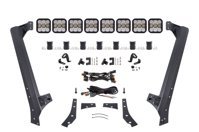 Diode Dynamics Jeep JK SS5 Sport CrossLink Windshield - White Combo Lightbar Kit