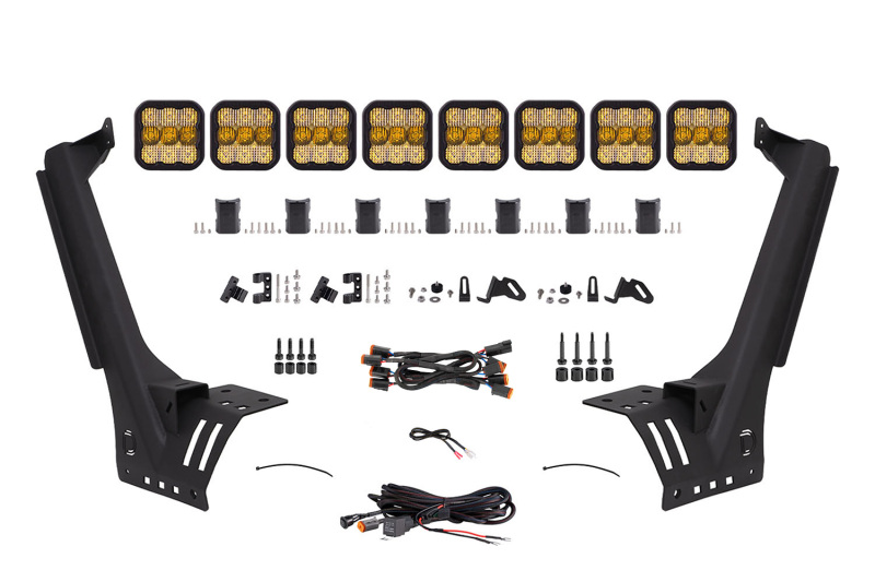 Diode Dynamics Jeep JL SS5 Sport CrossLink Windshield - Yellow Combo Lightbar Kit