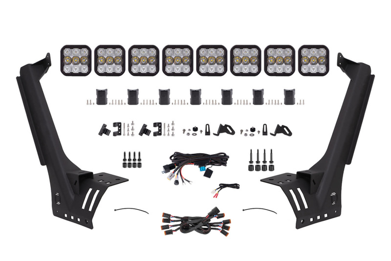 Diode Dynamics Jeep JL SS5 Pro CrossLink Windshield - White Combo Lightbar Kit