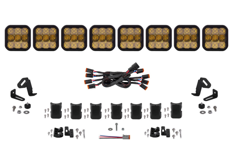 Diode Dynamics SS5 Pro Universal CrossLink 8-Pod Lightbar - Yellow Combo