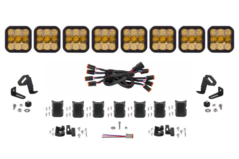 Diode Dynamics SS5 Sport Universal CrossLink 8-Pod Lightbar - Yellow Combo