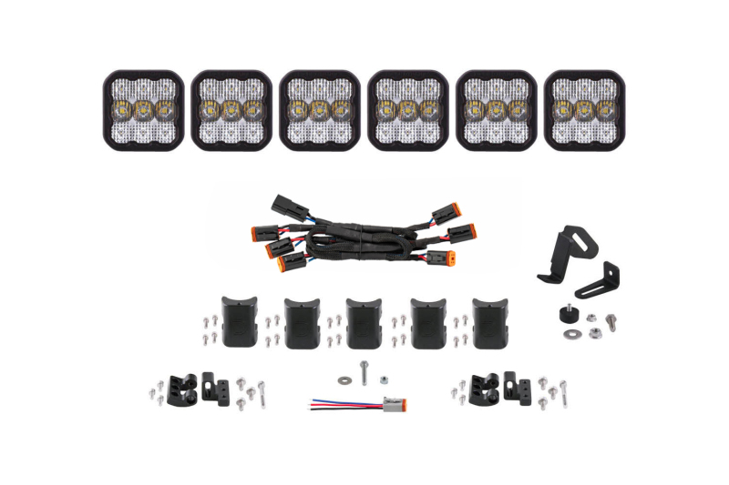 Diode Dynamics SS5 Sport Universal CrossLink 6-Pod Lightbar - White Combo