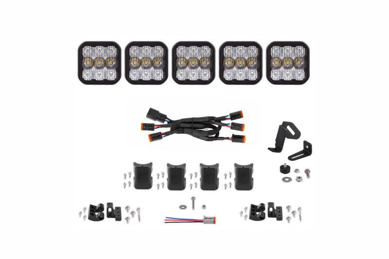 Diode Dynamics SS5 Sport Universal CrossLink 5-Pod Lightbar - White Combo