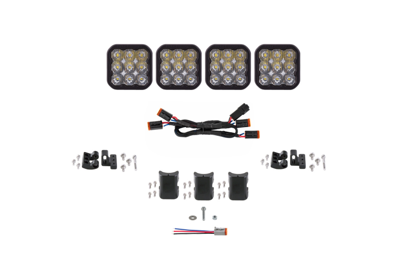 Diode Dynamics SS5 Sport Universal CrossLink 4-Pod Lightbar - White Driving