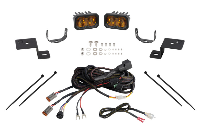 Diode Dynamics 21-22 Ford F-150 SSC2 Stage Series Backlit Ditch Light Kit - Yellow Pro Combo