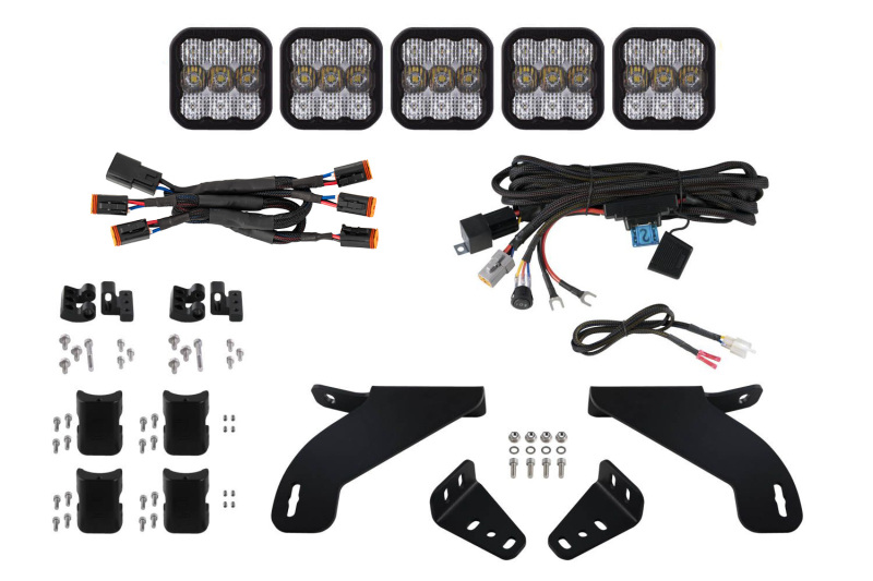 Diode Dynamics 21-22 Ford F-150 SS5 Grille CrossLink Lightbar Kit- Pro White Combo