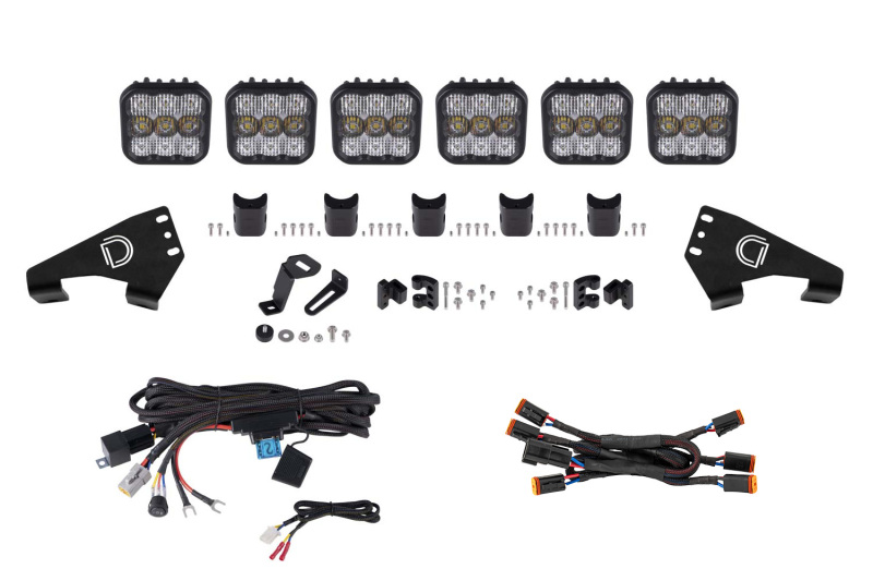 Diode Dynamics 20-Present Polaris RZR SS5 Pro CrossLink Roof - White Combo Lightbar Kit