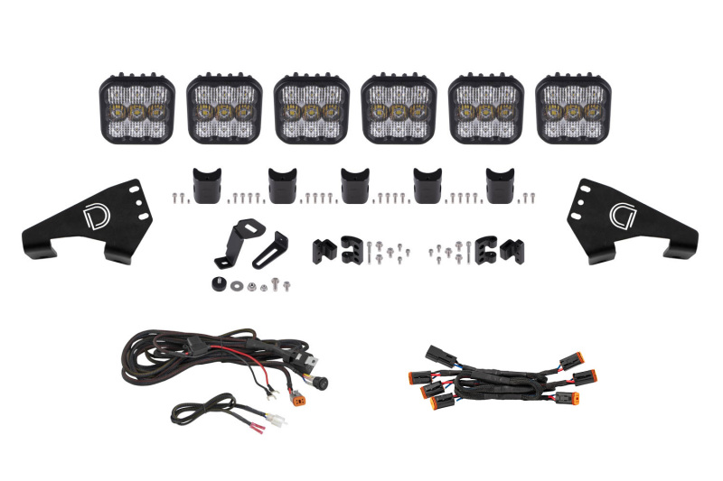 Diode Dynamics 20-Present Polaris RZR SS5 Sport CrossLink Roof - White Combo Lightbar Kit