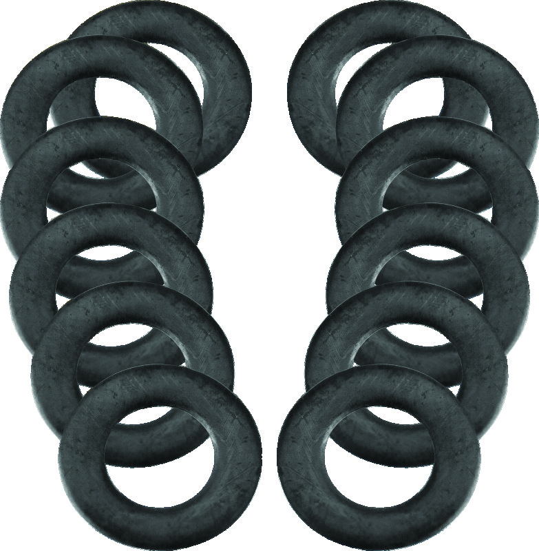S&S Cycle .255in x .438in x .024in Rubber Coated Steel Flat Washer - 12 Pack