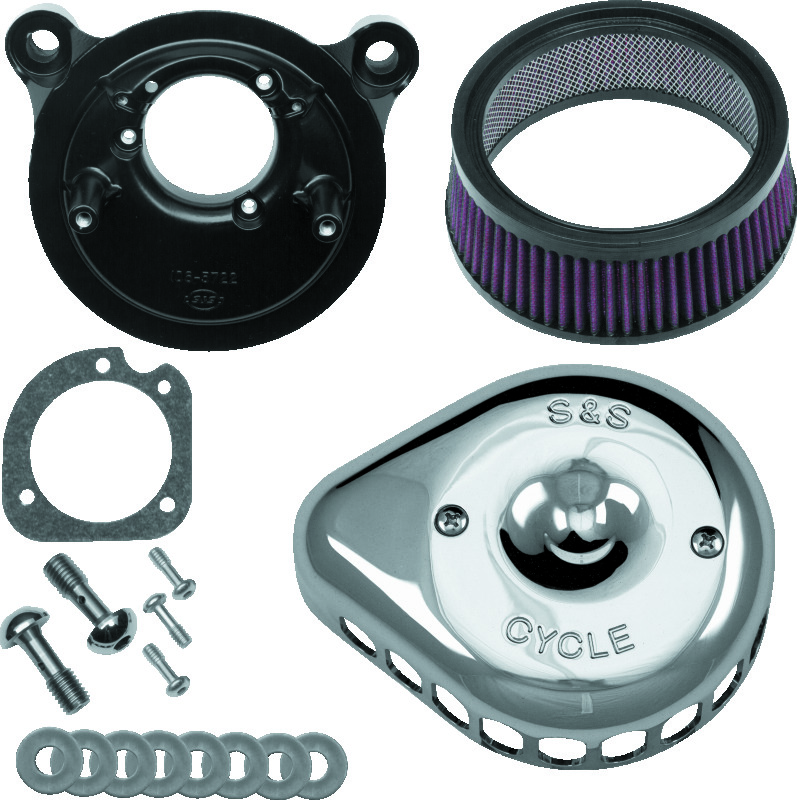 S&S Cycle 01-15 Fuel-Injected Softail Models Stealth Air Cleaner Kit w/ Chrome Mini Teardrop Cover