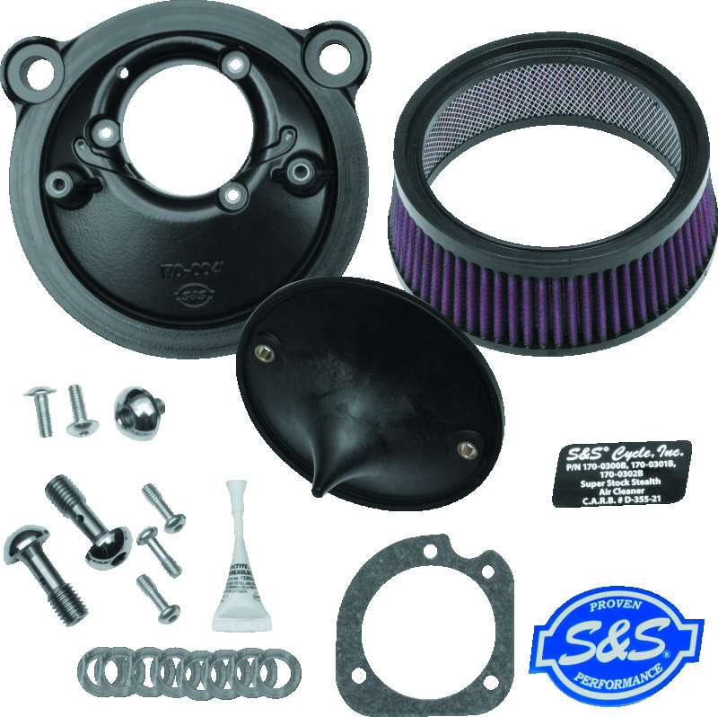 S&S Cycle 2007+ XL Sportster Models w/ Stock EFI Stealth Air Cleaner Kit w/o Cover