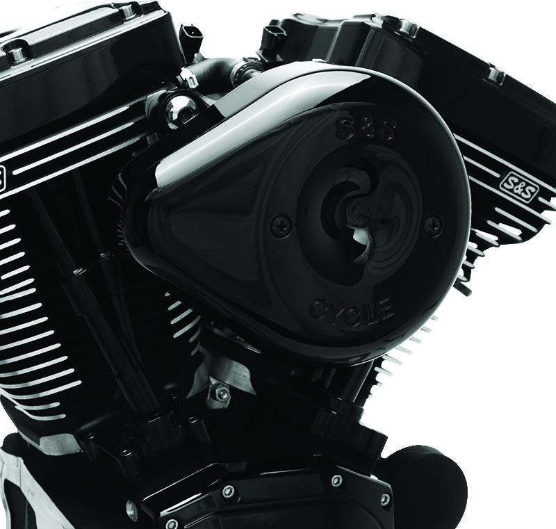 S&S Cycle 2017+ M8 Models Stealth Air Cleaner Kit w/ Black Teardrop Cover