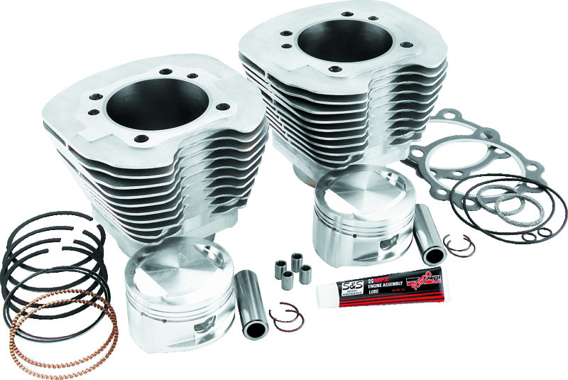 S&S Cycle 1999+ BT Replacement 3-7/8in Bore Cylinder & Piston Kit For S&S 95in Big Bore Kit - Silver