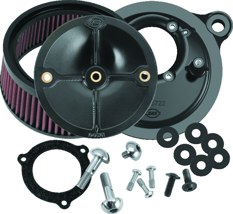 S&S Cycle 2008+ BT w/ S&S 66mm Throttle Body Stealth Air Cleaner Kit w/o Cover