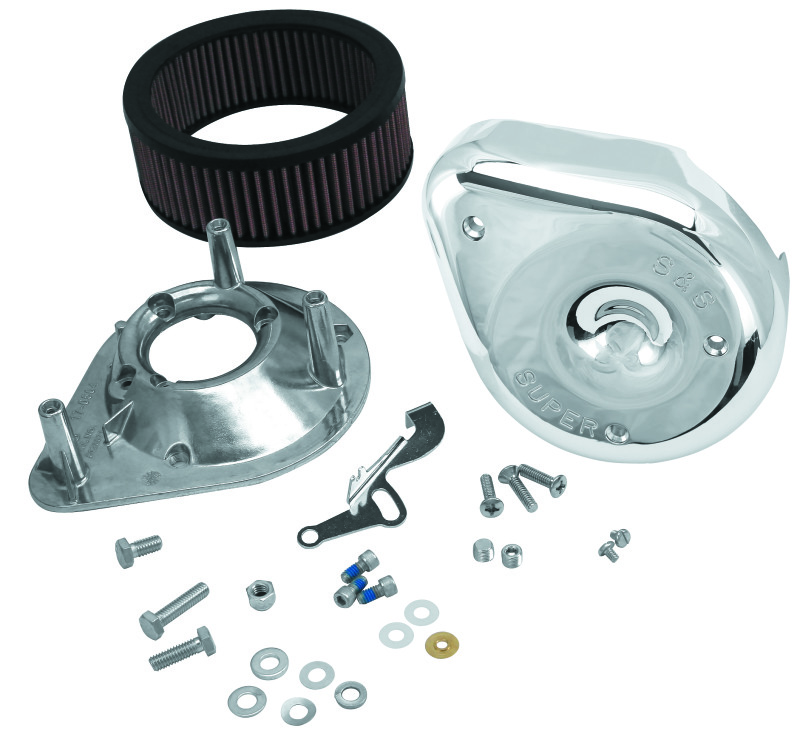 S&S Cycle 66-84 BT w/ 5 Gal Tanks Notched Teardrop Air Cleaner Kit for Super E/G Carbs