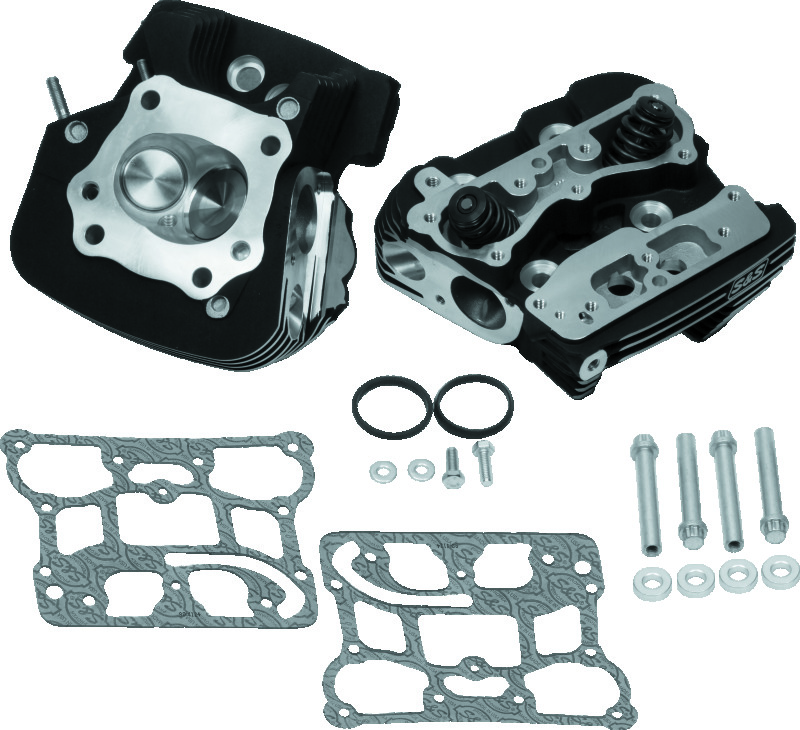 S&S Cycle 99-05 BT Super Stock 79cc Cylinder Head Kit - Wrinkle Black