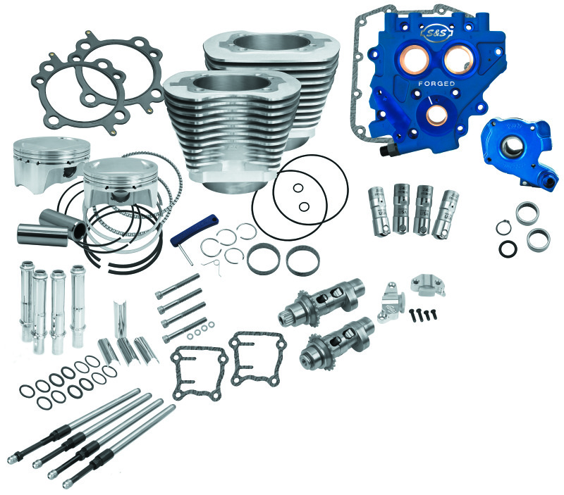 S&S Cycle 07-17 4in Bore 585CE Cam Power Pack - Silver
