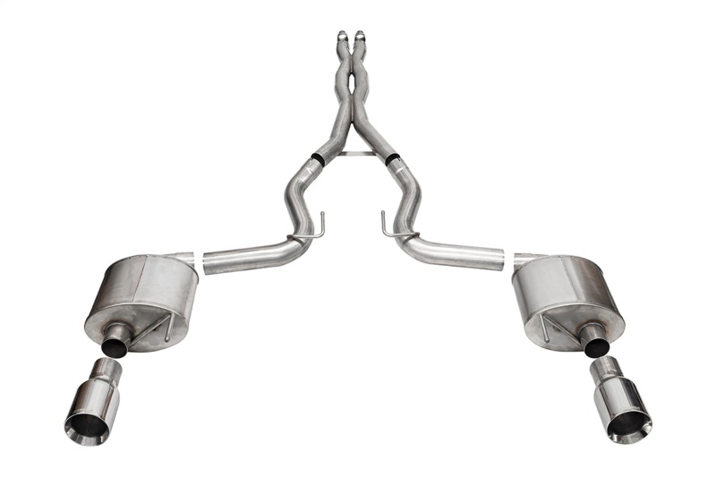 Corsa 24+ Ford MustangGT Sport Cat-Back Exhaust Sys. 3.0in Dual Rear Exit w/4.5in Straight Cut Tips