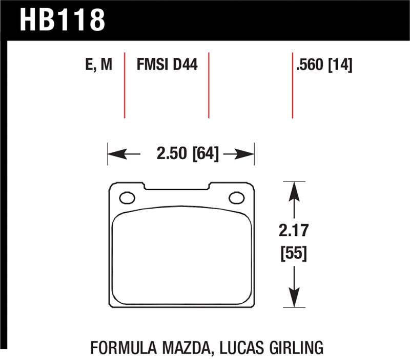 Hawk 1978 Volvo 242 Black Race Front Brake Pads