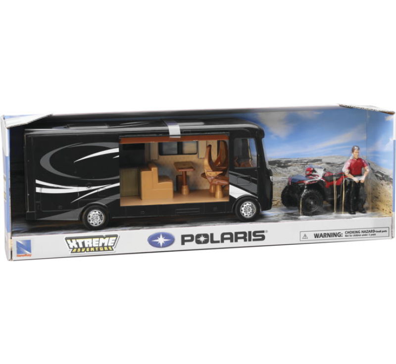 New Ray Toys Polaris Sportsman with RV Van and Figurine