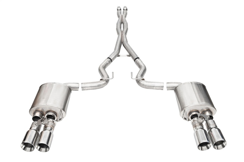 Corsa 24+ Ford Mustang V8 5.0L 3in Cat-Back Exhaust System w/ Twin 4in Polished Straight Tips