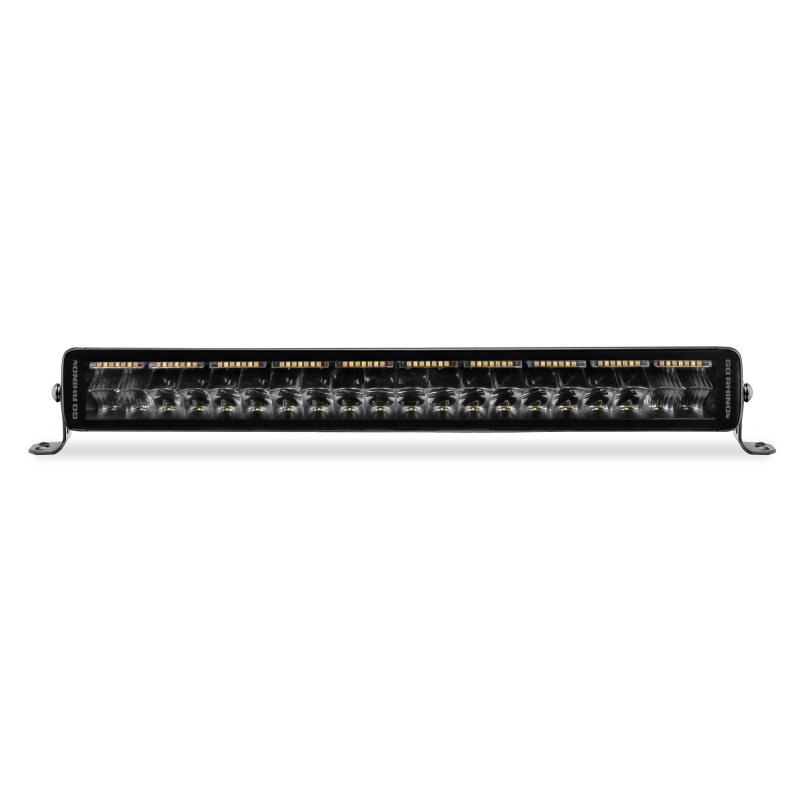Go Rhino Xplor Blackout Combo Series Dbl Row LED Light Bar w/Amber (Side/Track Mount) 21.5in. - Blk