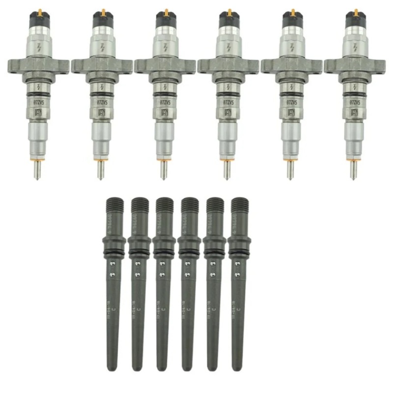 Industrial Injection 03-04 Cummins 5.9L Reman Stock Injector Pack w/ Connecting Tubes - Set of 6