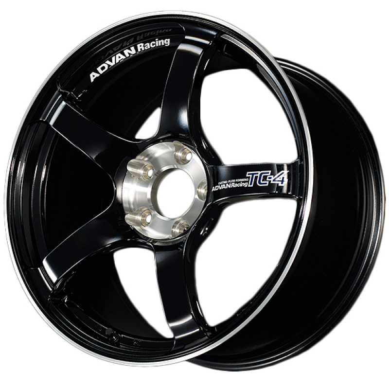 Advan TC4 18x10 +35 5x114.3 Racing Gloss Black and Diamond Cut Wheel