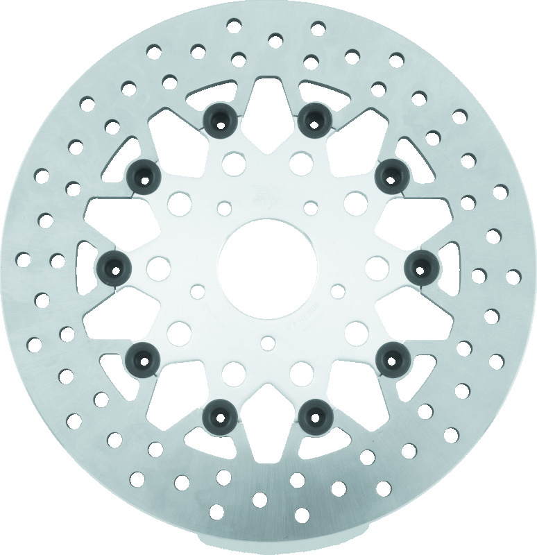 Twin Power 08-13 FLH FLT 08-16 FLHR 06-17 Dyna Front 11.8 Floating Mesh Rotor Silver