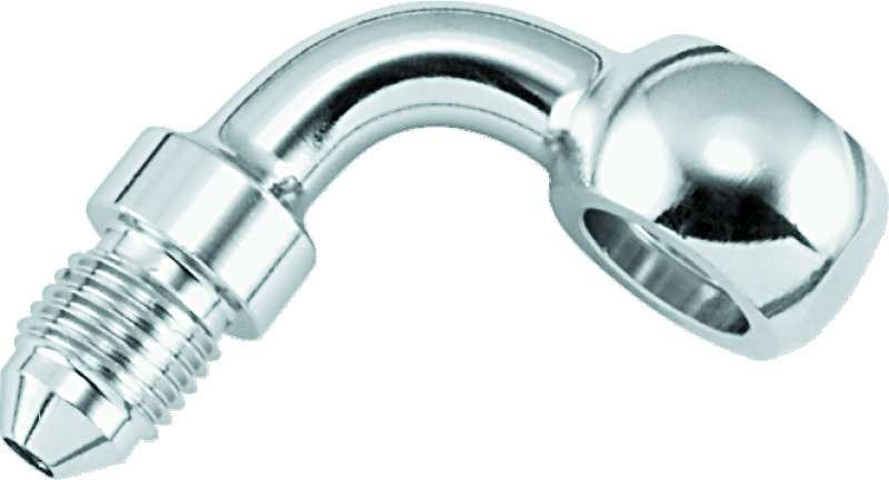 Twin Power Stainless Brake Fitting 3/8 Inch X AN3 90 Degree Banjo Adaptor