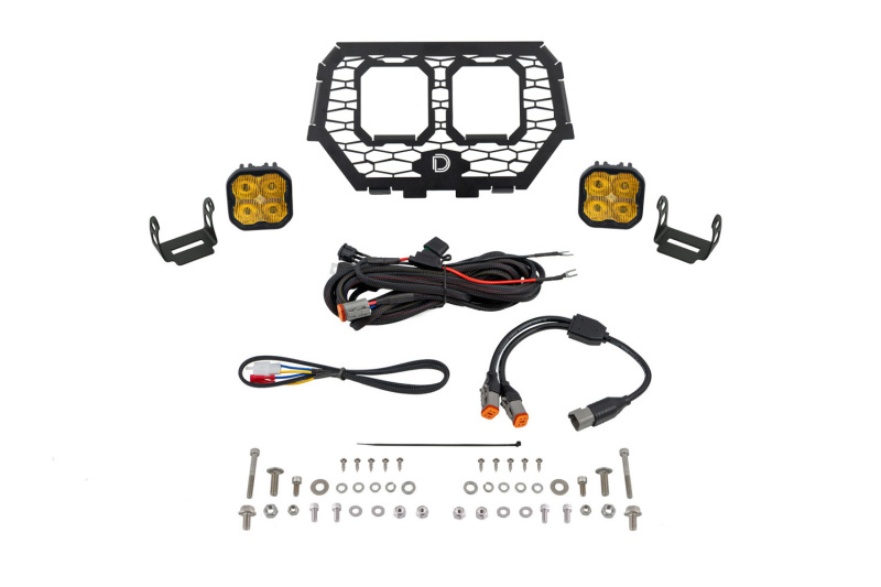 Diode Dynamics 14-18 Polaris RZR XP Stage Series LED Grille Kit - Pro Yellow Fog