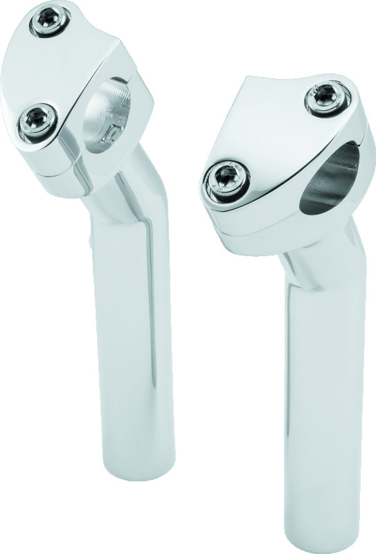 Bikers Choice Chrome 6.5 Inch Smooth Top Pullback Handlebar Risers