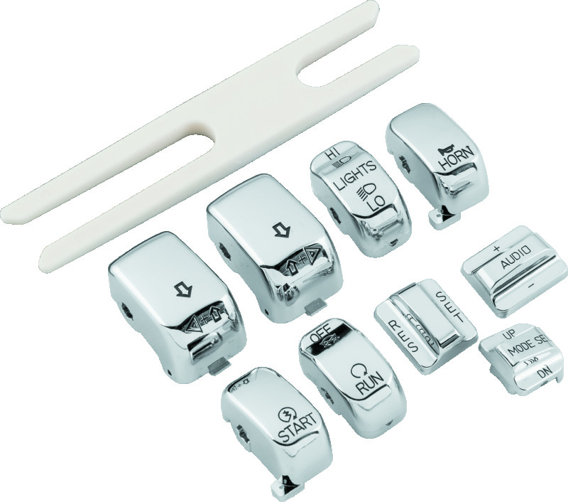 Bikers Choice 96-16 FLHT/FLHR 06-16 FLHX Chrome Switch Cap Kit W/Cruise Control H-D 71816-09