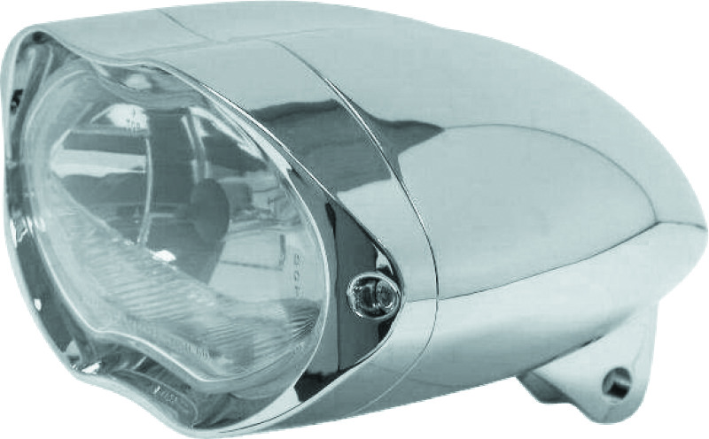 Bikers Choice Chrome Sunray Headlight Bottom Mount Universal Custom 55/60W H4