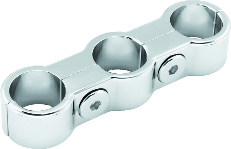 Bikers Choice Chrome Plain Oil Hose Separator For 3 Hoses