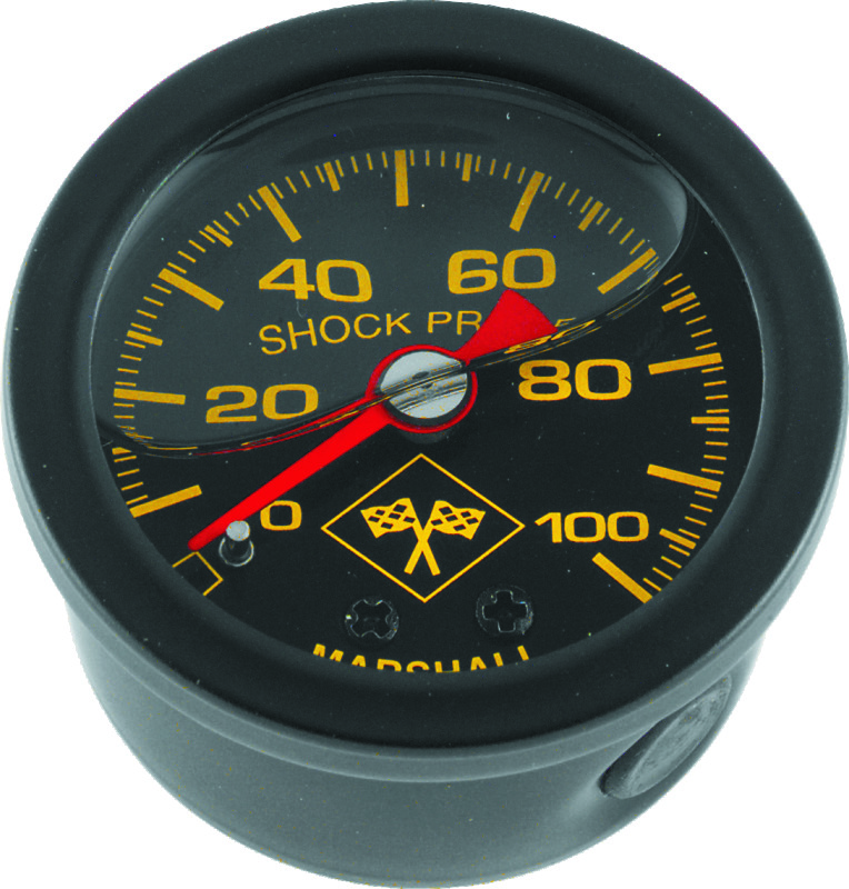 Bikers Choice 0-100 PSI Oil Pressure Gauge Black Face Black Bezel Liquid Filled Universal Custom