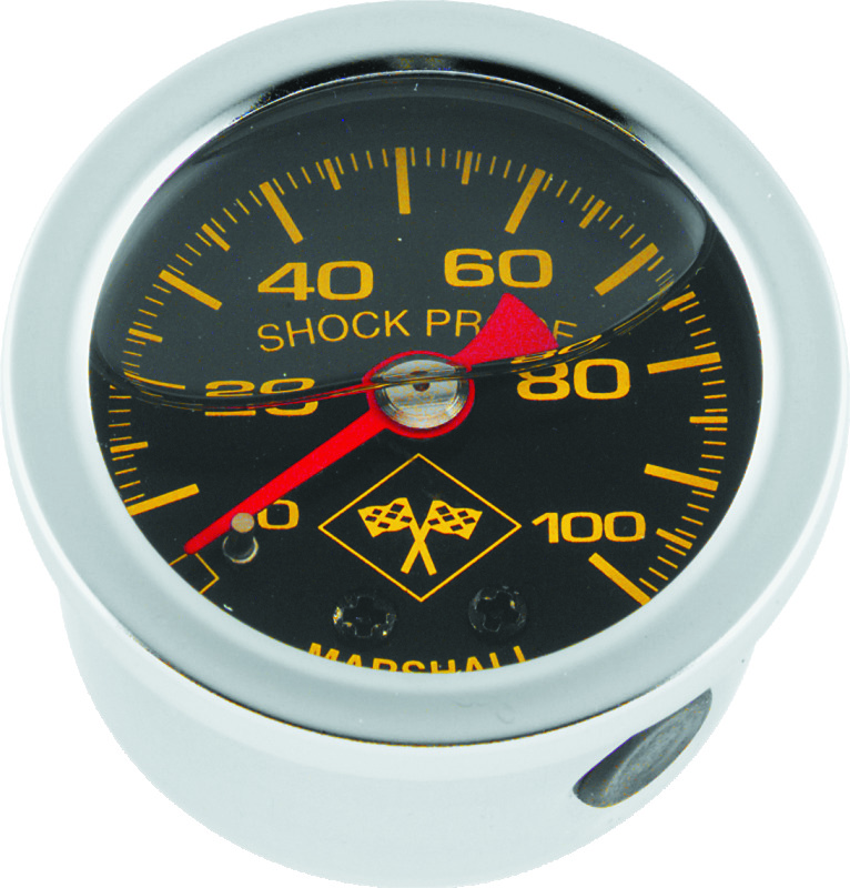 Bikers Choice 0-100 PSI Oil Pressure Gauge Black Face Stainless Bezel Liquid Filled Universal Custom