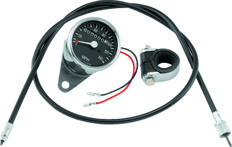 Bikers Choice L73-94 XL 73-94 FX FXR 2:1 Custom Mini Speedo Kit Black Face 140 Mph 2 1/2 Inch