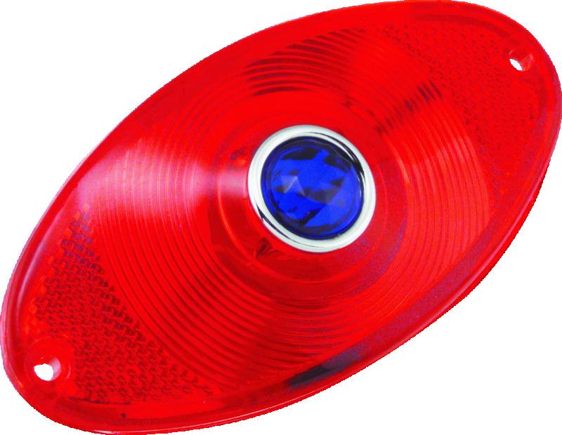 Bikers Choice Replacement Red Cat Eye Taillight Lens With Blue Dot Custom