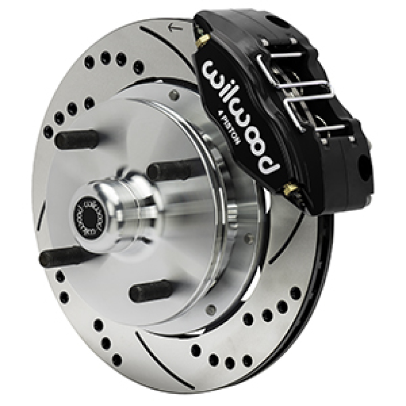 Wilwood 73-76 Porsche 914 Front Powerlite Brake Kit Drilled & Slotted - Black
