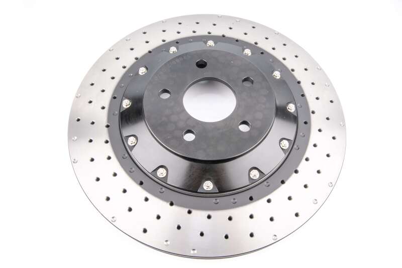 DBA 16-18 Ford Focus RS Front 5000 Series 2-Piece Drilled Rotor w/Black Hat