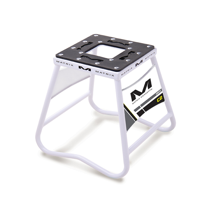 Matrix Concepts C2 Mini Steel Stand with Nameplate - White