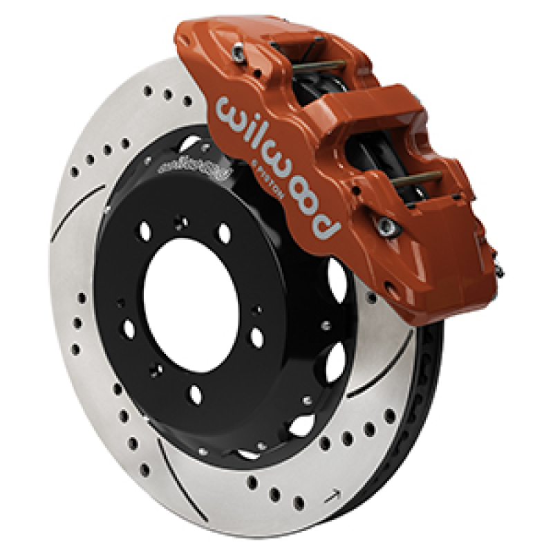 Wilwood 99-12 Porsche 911 (996/997) Aero6 Front Brake Kit Drill/Slot 14.00in Rotor W/Lines - Red