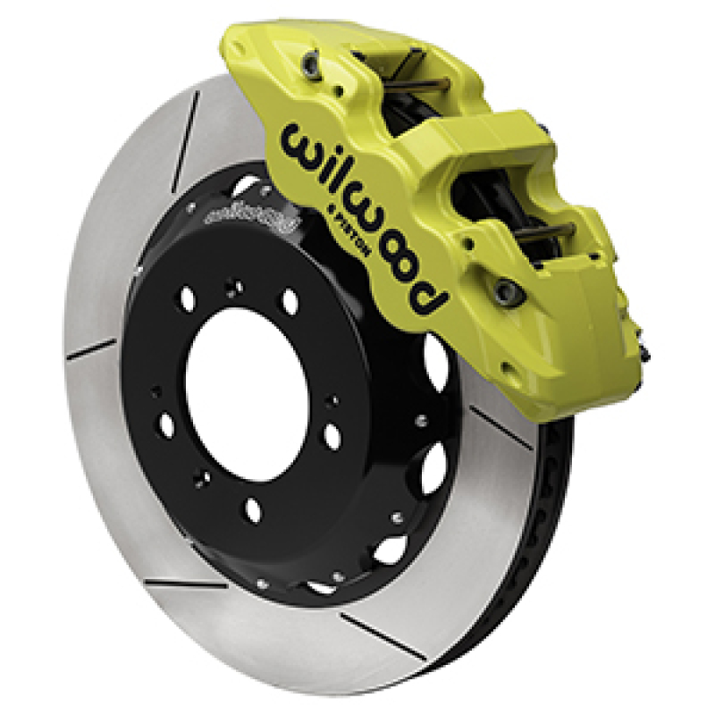 Wilwood 99-12 Porsche 911(996/997) Aero6 Front Brake Kit Slotted 14.00in Rotor W/Lines - Yellow