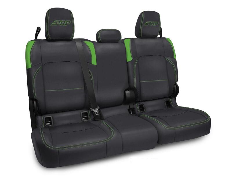 PRP Jeep Wrangler JT Rear Bench Covers - with no Armrest - Black/Green