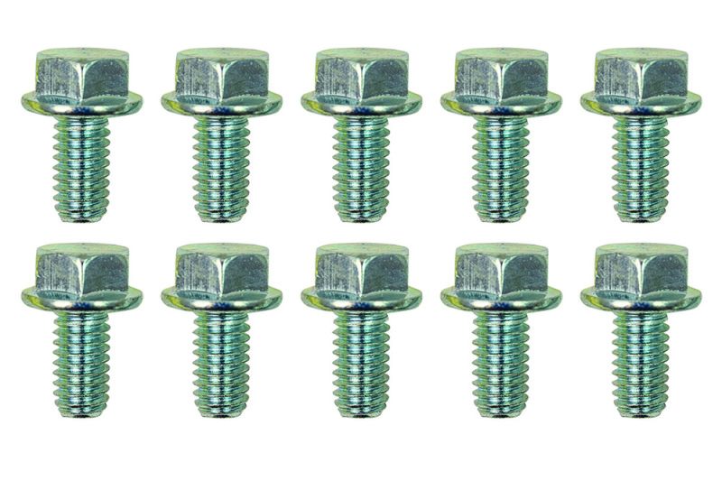 Moroso 5/16in-18 Serrated Zinc Flange Bolt - 10 Pack