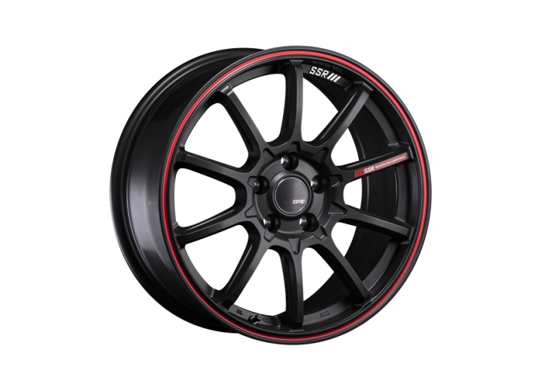 SSR GTV05 5x114.3 17x7.0 Offset 48 Flat Black w/ Red Line