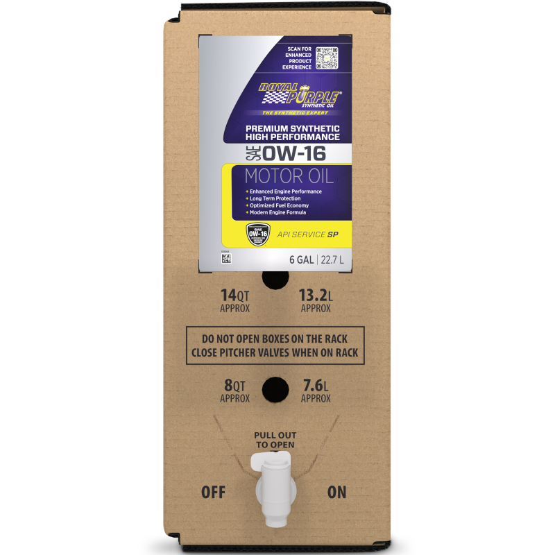 Royal Purple High Performance Ultra-Low Viscosity 0W16 Motor Oil - 6 Gallon Bag-In-Box