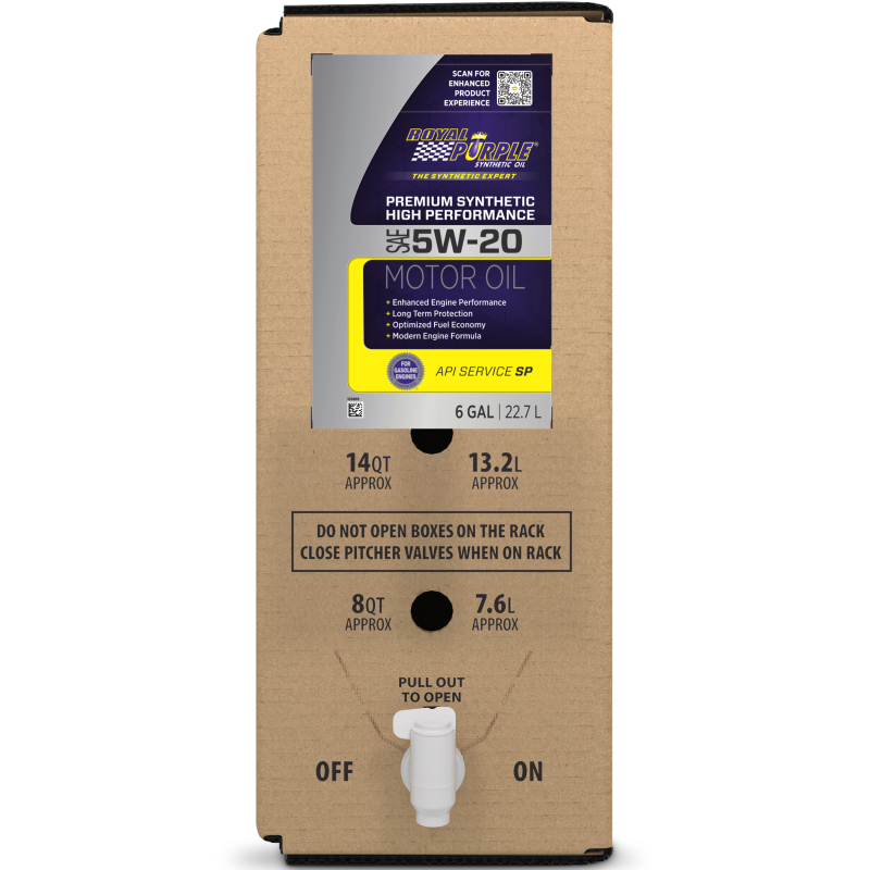 Royal Purple Premium Synthetic High Performance Multi-Grade 5W20 Motor Oil - 6 Gallon Bag-In-Box